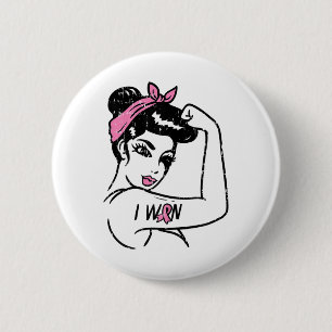 Rosie Riveter I Won Awareness Breast Cancún Surviv Button