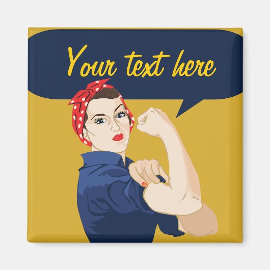 Rosie Riveter, individuell einstellbar Magnet (Vorne)