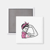 Rosie Riveter Kampf gegen Brustkrebs Awarene Magnet (Vorderseite/Rückseite)