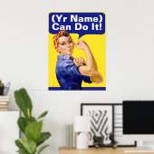 Rosie Riveter "(__________ kann das!" Poster (Heimbüro)
