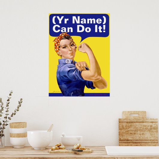 Rosie Riveter "(__________ kann das!" Poster (Küche)