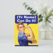 Rosie Riveter "(__________ kann das!" Postkarte (Stehend Vorderseite)