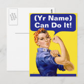 Rosie Riveter "(__________ kann das!" Postkarte (Vorne/Hinten)
