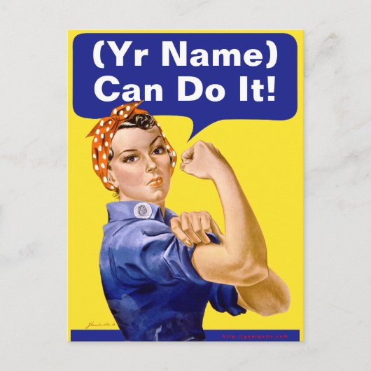 Rosie Riveter "(__________ kann das!" Postkarte (Vorderseite)