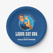 Rosie Riveter LABOR DAY GRILLEN Pappteller (Vorderseite)