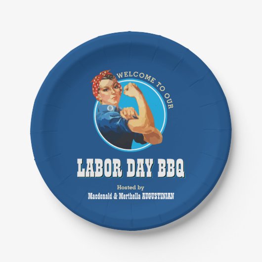 Rosie Riveter LABOR DAY GRILLEN Pappteller (Vorderseite)
