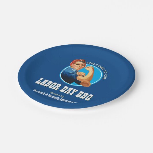 Rosie Riveter LABOR DAY GRILLEN Pappteller (Schrägansicht)