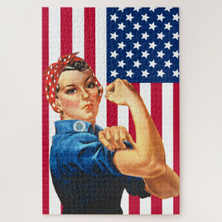 Rosie Riveter mit Flagge Puzzle