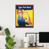 Rosie Riveter mit Text anpassen Poster (Heimbüro)