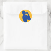 Rosie Riveter Navy/Gold Runder Aufkleber (Tasche)