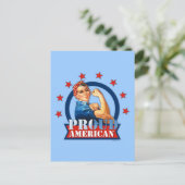 Rosie Riveter Proud American Postcard Postkarte (Stehend Vorderseite)
