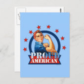 Rosie Riveter Proud American Postcard Postkarte (Vorne/Hinten)