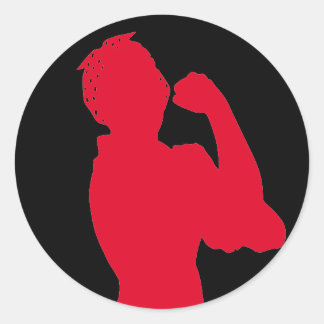 Rosie Riveter Red/Black Runder Aufkleber