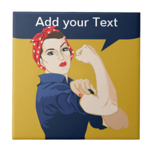 Rosie Riveter Strong Woman Fliese