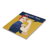Rosie Riveter Strong Woman Fliese (Seite)