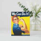 Rosie Riveter Vintag Propaganda Einladung (Stehend Vorderseite)