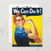 Rosie Riveter Vintag Propaganda Einladung (Vorne/Hinten)