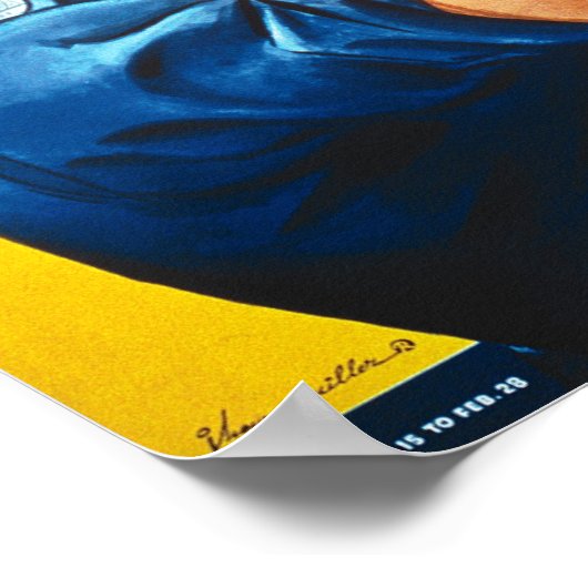 Rosie Riveter Vintag Propaganda Poster (Ecke)