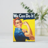 Rosie Riveter Vintag Propaganda Postkarte (Stehend Vorderseite)