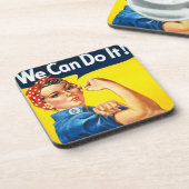 Rosie Riveter Vintag Propaganda Untersetzer (Linke Seite)