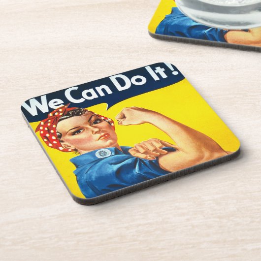 Rosie Riveter Vintag Propaganda Untersetzer (Linke Seite)