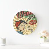 Rosie Riveter, weiblicher Power Retro Design Große Wanduhr (Zuhause)