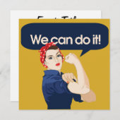 Rosie Riveter Wir können es Einladung (Vorne/Hinten)