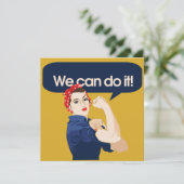 Rosie Riveter Wir können es Einladung (Stehend Vorderseite)