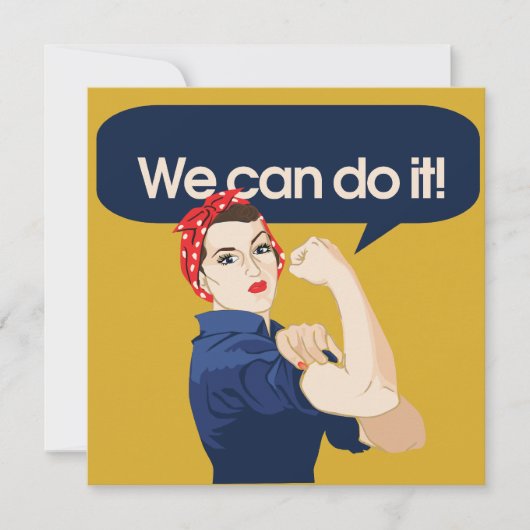Rosie Riveter Wir können es Einladung (Vorderseite)