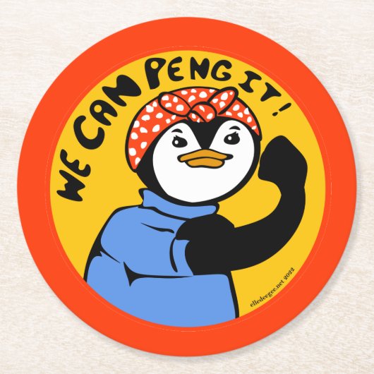 Rosie the Penguiter Paper Untersetzer (Vorderseite)