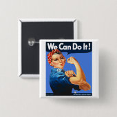 Rosie-the-Riveter-Anstecknadel Button (Vorne & Hinten)