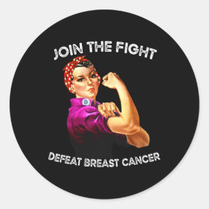 Rosie The Riveter besiegt Brustkrebs Bewusstsein D Runder Aufkleber