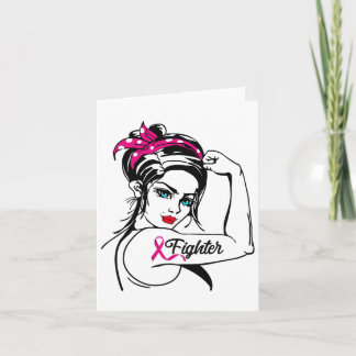 Rosie The Riveter Breast Cancer Awareness Karte