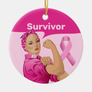 Rosie the Riveter Breast Cancer Awareness Keramik Ornament