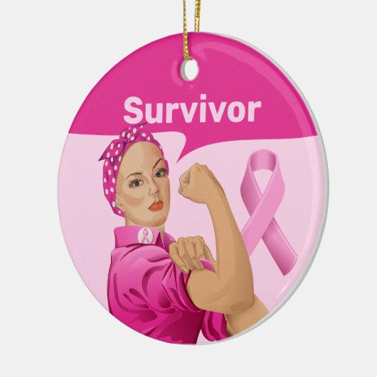 Rosie the Riveter Breast Cancer Awareness Keramik Ornament (Links)