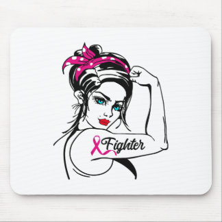Rosie The Riveter Breast Cancer Awareness Mousepad
