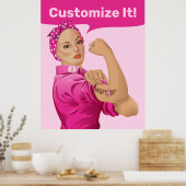Rosie the Riveter Breast Cancer Awareness Poster (Küche)