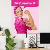 Rosie the Riveter Breast Cancer Awareness Poster (Heimbüro)