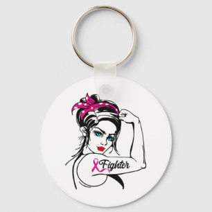 Rosie The Riveter Breast Cancer Awareness Schlüsselanhänger
