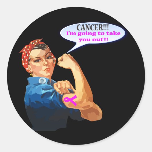 Rosie the Riveter Breast Cancer Wohltätigkeit Desi Runder Aufkleber (Vorderseite)