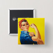 Rosie The Riveter Button (Vorne & Hinten)