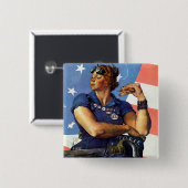 Rosie the Riveter Button (Vorne & Hinten)