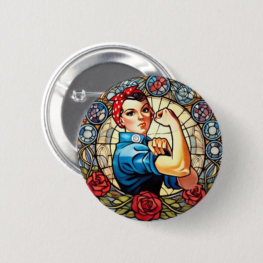 Rosie the Riveter Button (Vorne & Hinten)