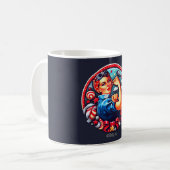 Rosie the Riveter Button-up Girl Tasse (Vorderseite Links)