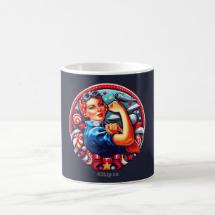 Rosie the Riveter Button-up Girl Tasse
