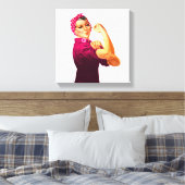 Rosie The Riveter - Cancer Pink Leinwanddruck (Insitu (Schlafzimmer))