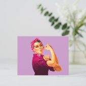 Rosie The Riveter - Cancer Pink Postkarte (Stehend Vorderseite)