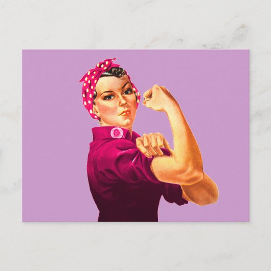 Rosie The Riveter - Cancer Pink Postkarte (Vorderseite)
