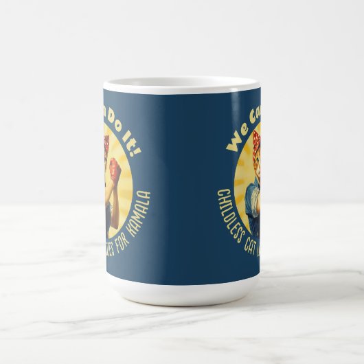 Rosie The Riveter Cat Ladys for Kamala Harris Kaffeetasse (Mittel)