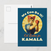 Rosie The Riveter Cat Ladys for Kamala Harris Postkarte (Vorne/Hinten)